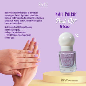 Kutek Halal SR12 Nail Polish Peel Off  Pewarna Kuku Waterbased Cepat Kering
