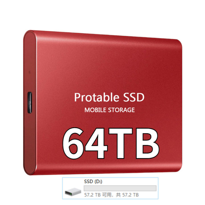64TB Original Portable External Hard Drive Disks Solid State Drives For