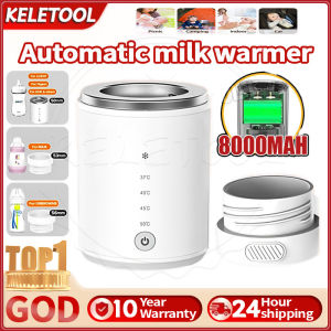 KELETOOL Portable Baby Bottle Warmer with USB Rechargeable 11000mAH Travel Bottle Warmer 3 Min Fast Heating with 2 Adapters 4 Levels Temperature for Travel Outdoor