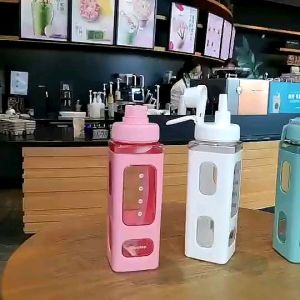 Botol minum air Kotak 900ml free 1 lembar stiker 2D/Botol minum food grade