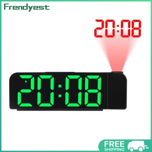 COD [Free Shipping] Stylish Projection Alarm Clock with Brightness Adjustment for Bedroom and Living Room Decor Compact Bedside Clock with Large Screen and Night Light