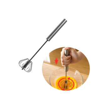 Ready Stock Manual Hand Egg Beater Self Turning Stainless Steel Whisk Hand Mixer Egg Beater Home Kitchen Tool