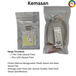 Sparepart Lampu Sorot PJU - Set Trafo LED dan Chip LED 50W 300mA