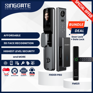 With Installation (1 Year Warranty) (Singgate) <FR009 PRO> Face Recognition Digital Lock For HDB/BTO/CONDO 人脸识别智能锁