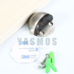 Stainless Steel Non-Magnetic Door Stopper Floor Half Moon Shape Adhesive 1PC