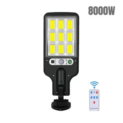 8000W Solar Light Lampu 3 Modes LED Solar Lamp Motion Sensor Outdoor Lighting Motion Sensor Light Remote Control