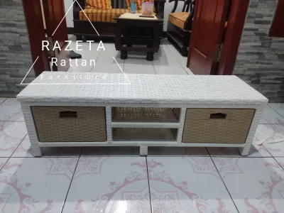 Terlaris COD Lemari Rotan plastik Meja TV Laci Susun 2 DVD buffet serbaguna Bebas pilih warna