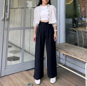 Qyara Store Fashion Celana Pants Highwaist Oro Knit Premium Ukuran MLXLXXL Jumbo Terlaris Kulot Highwaist Pants Oro Bahan Knit Premium Terbaru