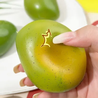 Handmade Crispy Mango Stress Ball Squeeze Toy Color-Changing Mango Squishy Fidget Ball ASMR Sensory Stress Relief Toy