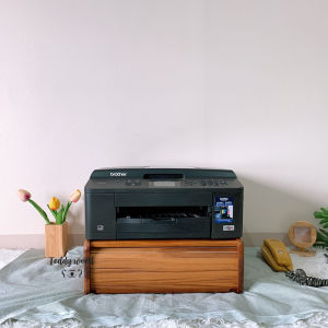 ชั้นวางเครื่องปริ๊นเตอร์ ขนาด 39x14x37 ทำจากไม้สัก สีธรรมชาติ 3ใน 5 วันการซื้อ
