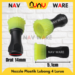 Nozzle Plastik Bunga 4 Lubang Lurus Drat Dalam M14 14mm / Mata Sprayer Alat Semprot Hama Tanaman Elektrik Manual 4 Titik / Nozel Spuyer Tangki Pompa Disinfektan Knapsack / Nozle Semprotan Desinfektan Gendong