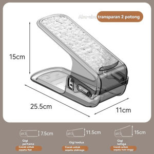 Rak Sepatu Susun  Penyimpanan Sepatu Sendal Dua Tingkat Transparan AestheticPenyimpanan sepatu penampang ganda yang dapat disesuaikan   lipat hemat ruang