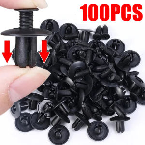 【Ready Stock】100pcs 8mm Plastic Rivets Fasteners Screw Car Bumper Fender Black Rivet Car Fastener Clips for Toyota Focus Kia Nissan Yamaha