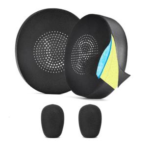 Durability Ear Pads and Mic Windscreens for Elite45h Evolve2 65UC Headphones Earpads Earmuff Ideal for Commuters