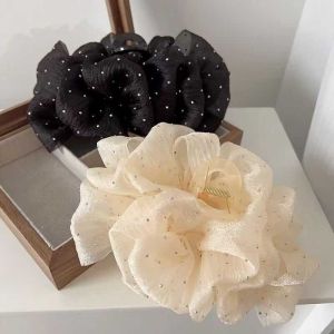 LHS.PH Bubble Gripper Large Hair Clamps Light-luxury Diamond Sequins Mesh Double-sided Bow-knot