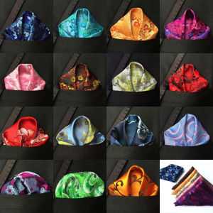 15 Colors Fashion Mens Handkerchief Floral Hankies Hanky Business Flower Pocket Square Chest Towel 25*25CM