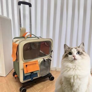 XU HOME Portable Cat Backpack Transparent Window Large Capacity Pet Travel Carrier Breathable Pet Stroller Outdoor Use