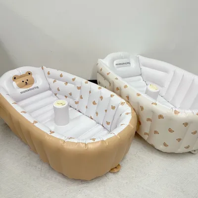 Travel Infant Inflatable Baby Bathtub Bathing Stool Multifunctional Folding Bathtub for Home Travel