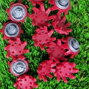Golf shoe spikes red and gray quick-release spikes Tri-lok Golf shoe accessories