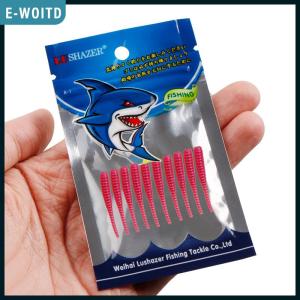 E-WOITD 10pcs 35mm 0.3g Lua Root Fishing Soft Bait Threaded Soft Bait Mini Soft Worm Straight Tail Lua Fake Bait