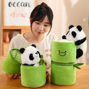 ĐỒ CHƠI GẤU TRÚC PANDA NHỒI BÔNG GẤU TRÚC ÔM TRE DỄ THƯƠNG LÔNG MỊN CAO CẤP ẢNH THẬT