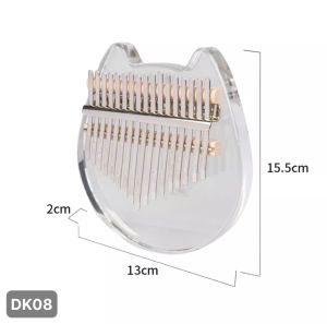 DK08 - Đàn kalimba Pha lê trong suốt hình mèo cao cấp âm thanh trong vang tựa như tiếng chuông gió (Tặng kèm búa và đầy đủ phụ kiện)