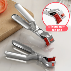 Stainless Steel Anti Scald Clip Hot Dish Plate Clip Anti-Scald Bowl Clip Gripper Ergonomic Handle Bowls Clamp Holder for Frying Pans Air Fryers Steamers Ovens