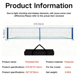 READY STOCK 22ft USAPA Regulation Portable Pickleball Net Official Tournament Size 36in Height Lightweight for Outdoor Indoor Games with Carry Bag