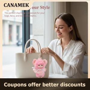 【 CANAMEK 】 Angel Wings Plush Doll Keychain Pendant Series Soft Lace Vinyl Ornament Bag Purse Backpack Kids 1 Piece