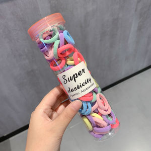 Rubber Band，Ready Stock 100 Pcs Rubber Band Colorful Small Elastic Hair Band Ponytail Hair Ties with Box High Elastic for Girl Woman Simple Hairbands Cute Girls Hair Accessories Headwear
