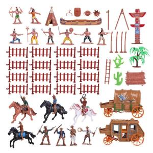 1Set Colorful Cowboy and Indian Miniature Playsets for Kids History Exploration and Display Decoration