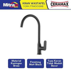 Ceramax Kran Wastafel Cuci Piring Dapur York FT840012MB Hitam