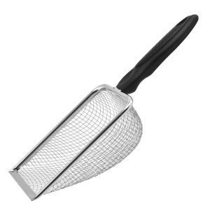 1Pc Stainless Steel Durable Cat Litter Shovel Multi-Purpose Non-Slip 3.8MM Small Hole Filter Shovel