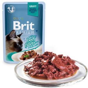 All Stages Adult Kitten 85g Brit Premium Pouch Fillet in Gravy Cat Wet Food Cat Essentials