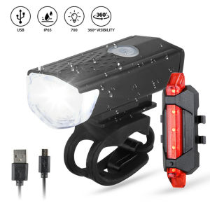 Happybuyner Cycling Bike Accessories Bicycle Light Rechargeable USB LED Mountain Cycle Front And Back Light Set