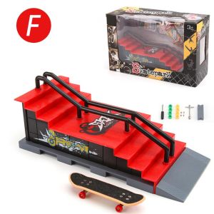 Finger Skateboards DIY Skate Park Ramp Parts for Tech Deck Scene Venue Combination Set for Children Indoor Home Toy Finger-Skate-Ramp-Red
