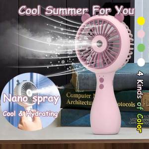 Mini Spray Fan Portable Handheld Cute Fun USB Rechargeable Fans Outdoor Office Water Spray Humidification