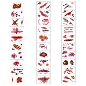 Tato Luka Memar Tato Halloween Prank Terluka Jahitan Scar Wax Makeup Luka Darah Make Up Halloween