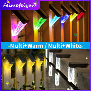 หลอดไฟพลังงานแสงอาทิตย์กลางแจ้งบันไดพลังงานแสงอาทิตย์กันน้ำโคมไฟติดผนังอัตโนมัติแบบชาร์จไฟได้โคมไฟตั้งแคมป์สำหรับทางเดินในสวนทางเดินสวน