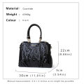 Aidrani   New Women's Crocodile Pattern Lacquer Leather Handbag High end Fashion Versatile Cowhide Commuter Bag. 