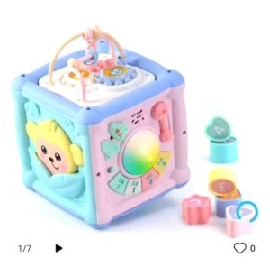 Baby Activity Cube Childrens Toys 7 in 1 Educational Shape Classifier Music Toy