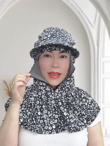 Nón chống nắng-Mũ chống nắng kèm khẩu trang dây kéo giữa-mũ  vải thun  che kín tránh sạm nám da -đội dược trong nón bảo hiểm-