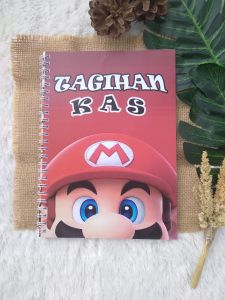 BUKU TAGIHAN KAS MOTIF SUPER MARIO UK A5 JILID SPIRAL ISI 100 HALAMAN