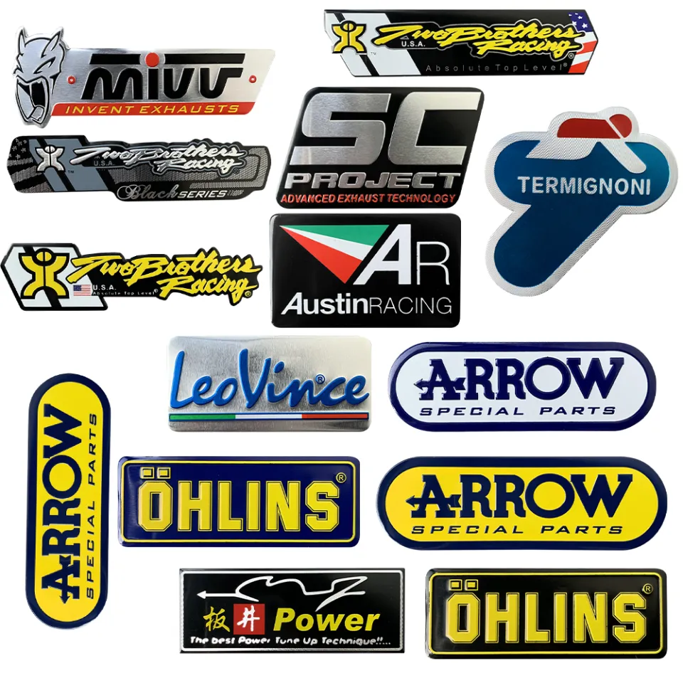 3D Heat-Resistant Yoshimura Style Exhaust Sticker – Aluminum Decal For Motorcycle Pipes