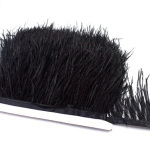 CHUN053634 1 Meter Sewing Decoration Natural Ostrich Feathers 8-10cm Wide Ribbon Tassel Ostrich Feathers Trim Handmade Apparel Fabric Feather Plumes Ribbon Selvage Wedding Party Decoration
