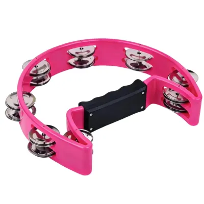 HEART Portable Handheld Jingle Bells Bright Sound Professional Half Moon Handbell Childrens Toys Durable Hand Ring Tambourine Musical Enlightenment