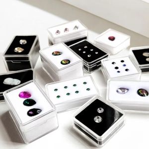 DOWNA Transparent Jewelry Display Case with Foam Pad Acrylic Jewelry Box Portable Dust-proof Clear Storage Container For Diamond Jewelry