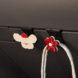 OUREAL Universal Car Storage Hook Cartoon Pattern Large Load-Bearing Glove Box Hanger Multifunctional Hidden Car Organizer Clips Car Interior Accessories