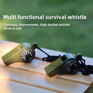 3-in-1 Survival Whistle with Compass Thermometer Emergency Survival Whistle Camping HikingFishing