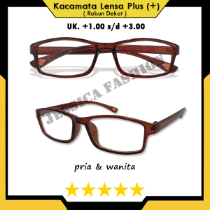 PROMO Kacamata Baca Kacamata Plus READY UKURAN +1.00 +1.25 +1.50 +1.75 +2.00 +2.25 +2.50 +2.75 +3.00 Kacamata TERBARU Frame Warna Coklat Kilap Bentuk Persegi Panjang Untuk PRIA WANITA